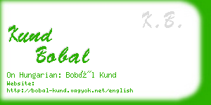 kund bobal business card